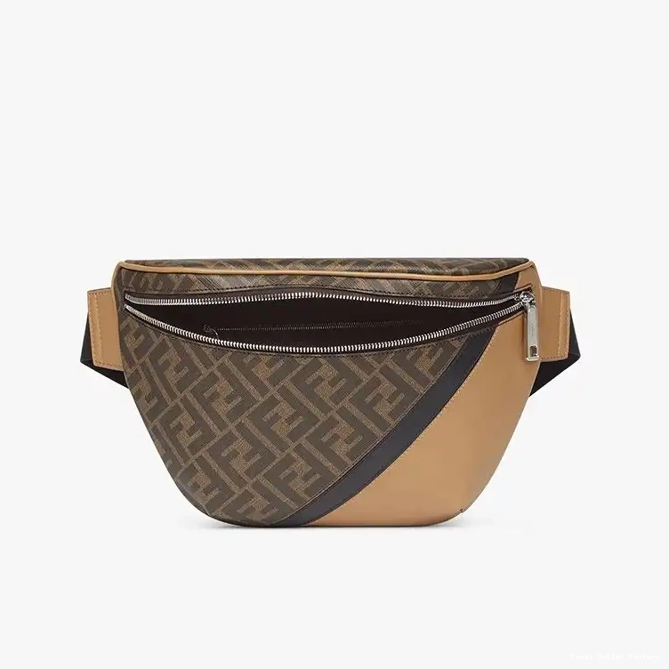 Affordable HOT Fabric Brown Belt FF In Black Fendi Bag Motif 0606